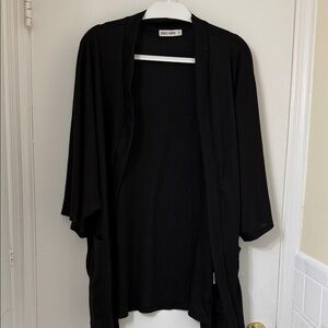 Grace Karin Black Draped Open-Front Kimono Cardigan